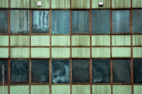 Old green industrial window