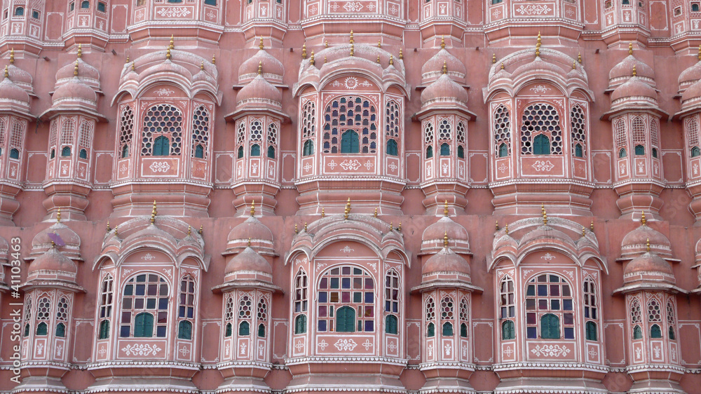 Ventanas del Hawa Mahal en Jaipur, Rajasthan, India