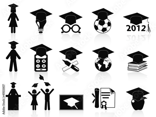 black Graduation icons set