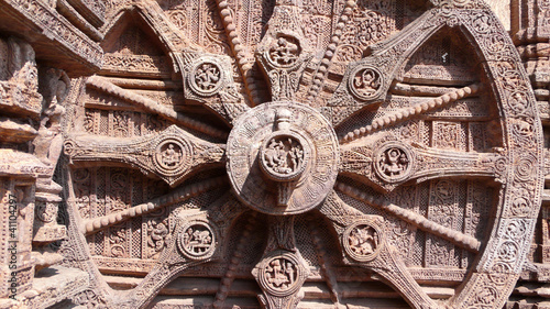 Detalle del templo del Sol de Konark en Orissa  India