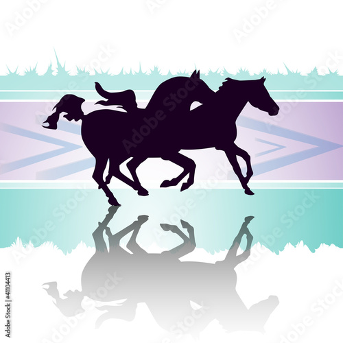 Horses in race
