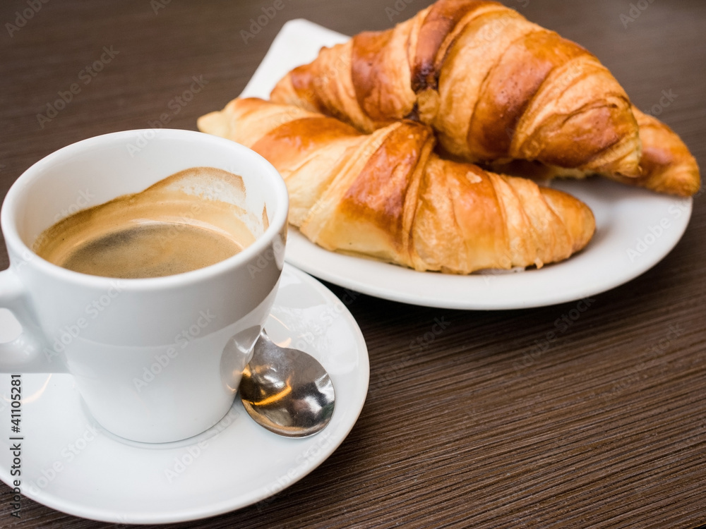 fresh croissant on table ,Delicious! fresh croissant on table ,Delicious!