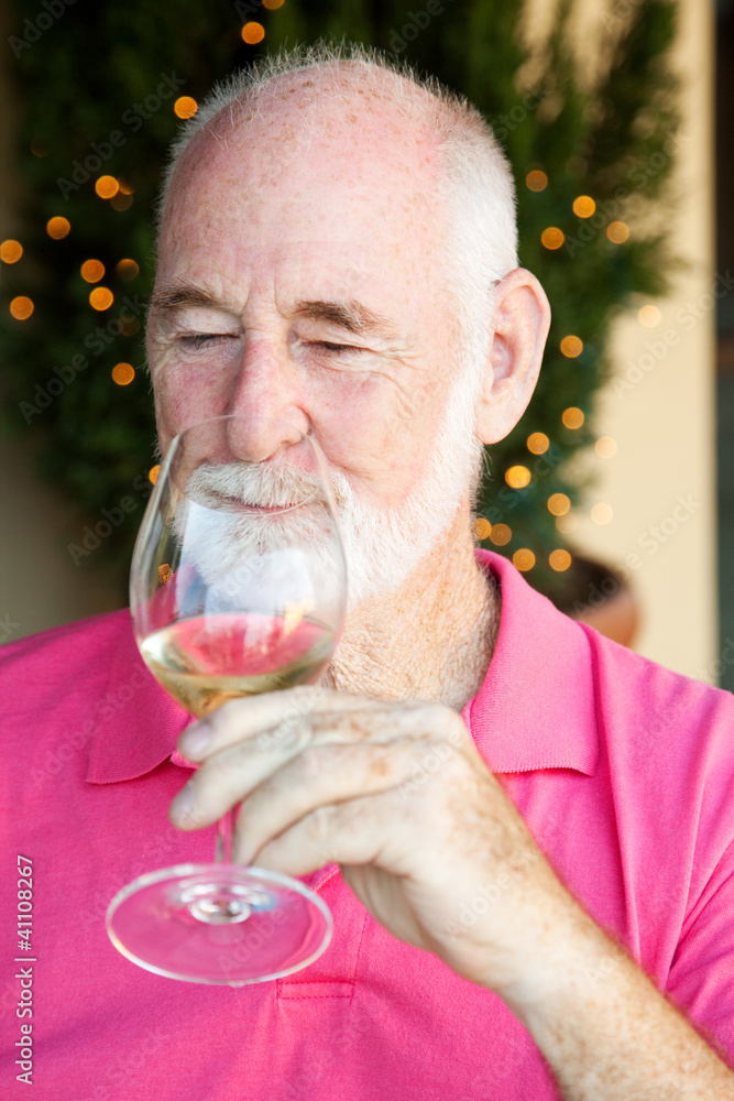 Stock Photo of Wine Tasting - Senior Man Stock Photo of Wine Tasting - Senior Man