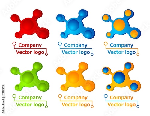 3D colored molecule logod photo