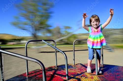 Little Girl Playing at Park