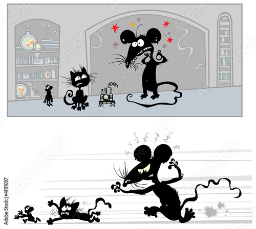 Funny Big Mouse in laboratory.