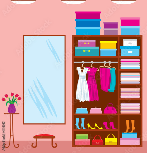 Wardrobe room. Furniture