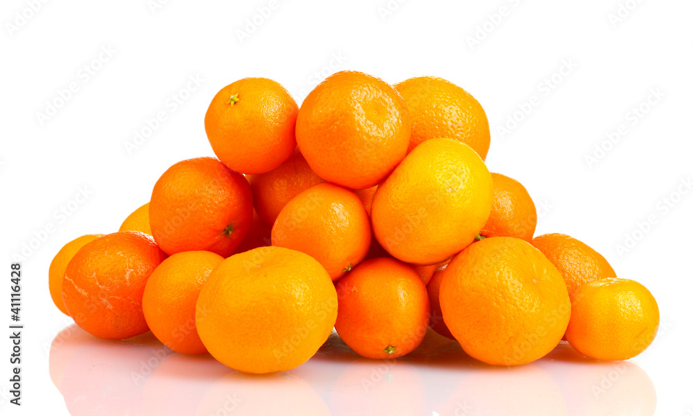 tangerines in isolated on white