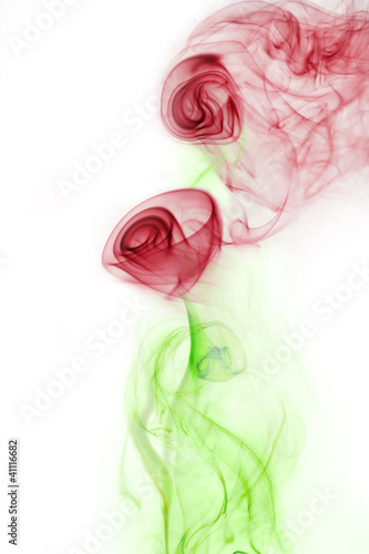 Cuadro en lienzo Flower smoke on white background
