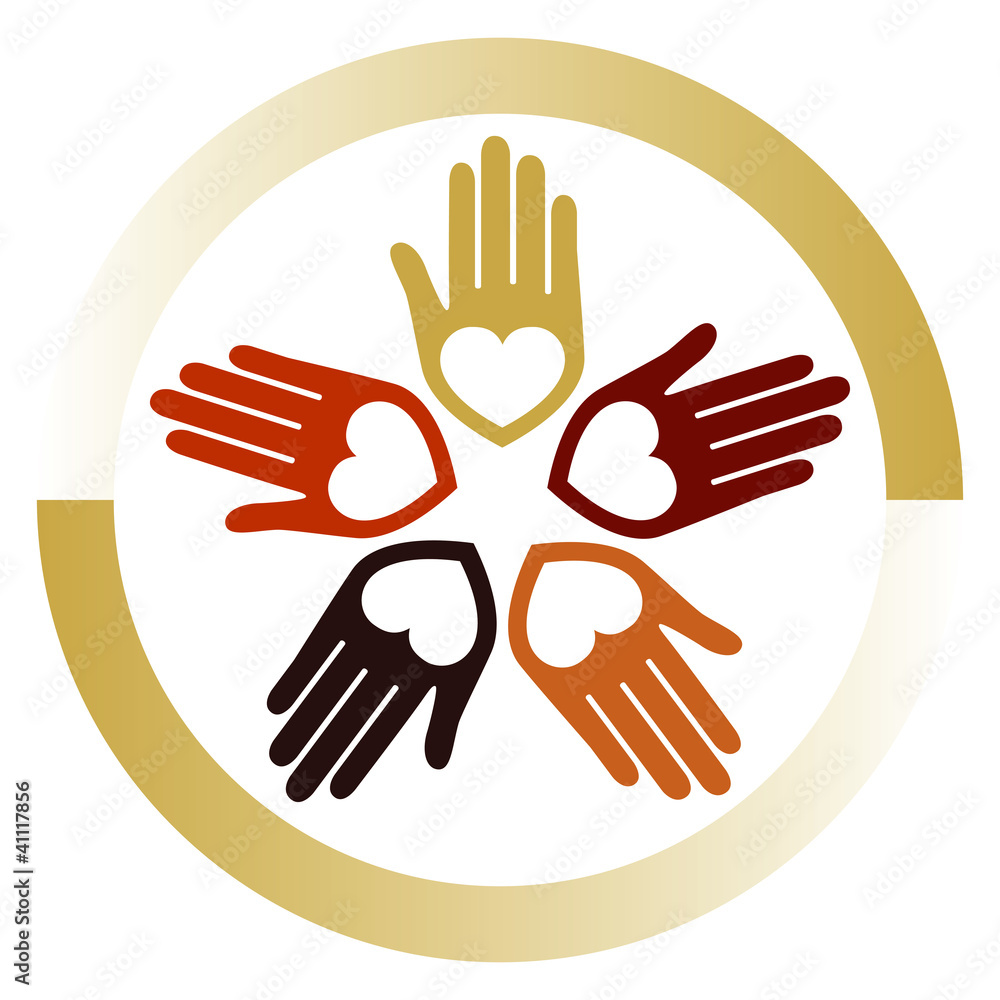 United loving hands vector.