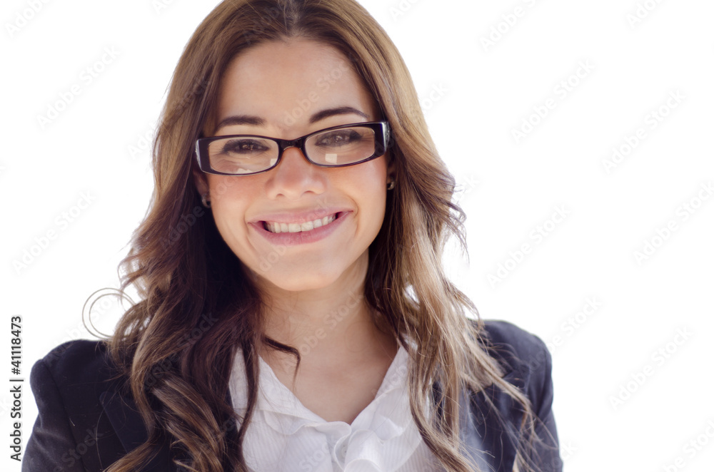 Cute business woman with glasses