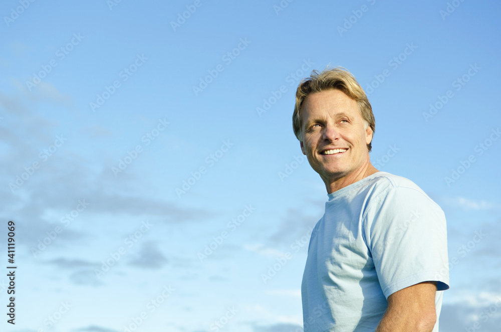 A happy smiling forties man A happy smiling forties man