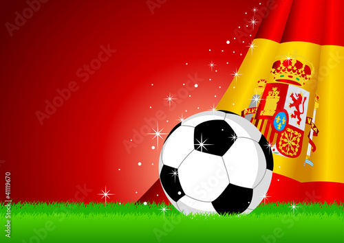 Vector illustration of a soccer ball with Spain insignia