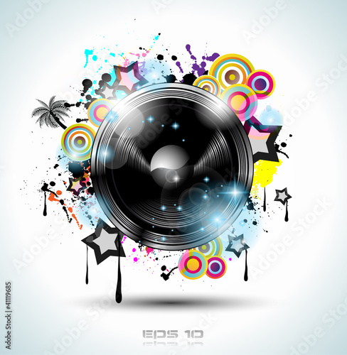 Music Club background for disco dance international event