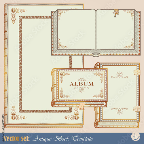 Templates antiquarian books for the design of your work