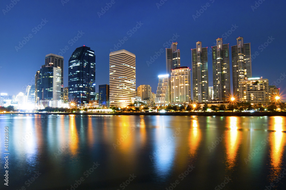 Bangkok city downtown at night