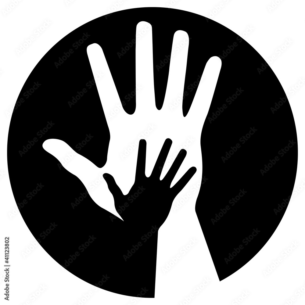 Obraz premium Caring hands icon, abstract vector illustration