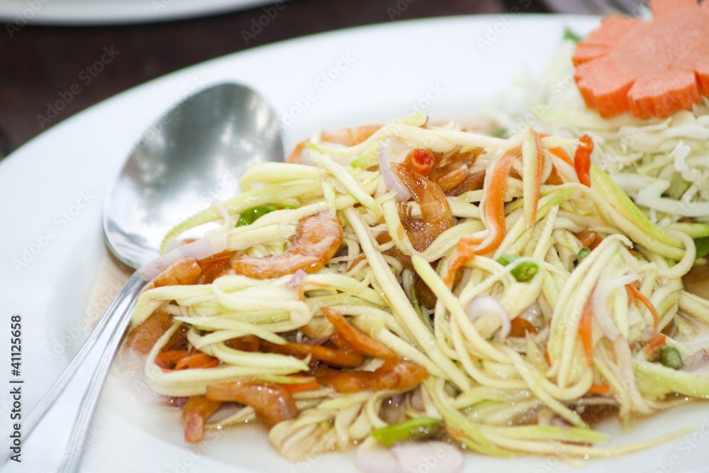 Mango salad a delicious and famous vegetable appetizer from Thai Mango salad a delicious and famous vegetable appetizer from Thai