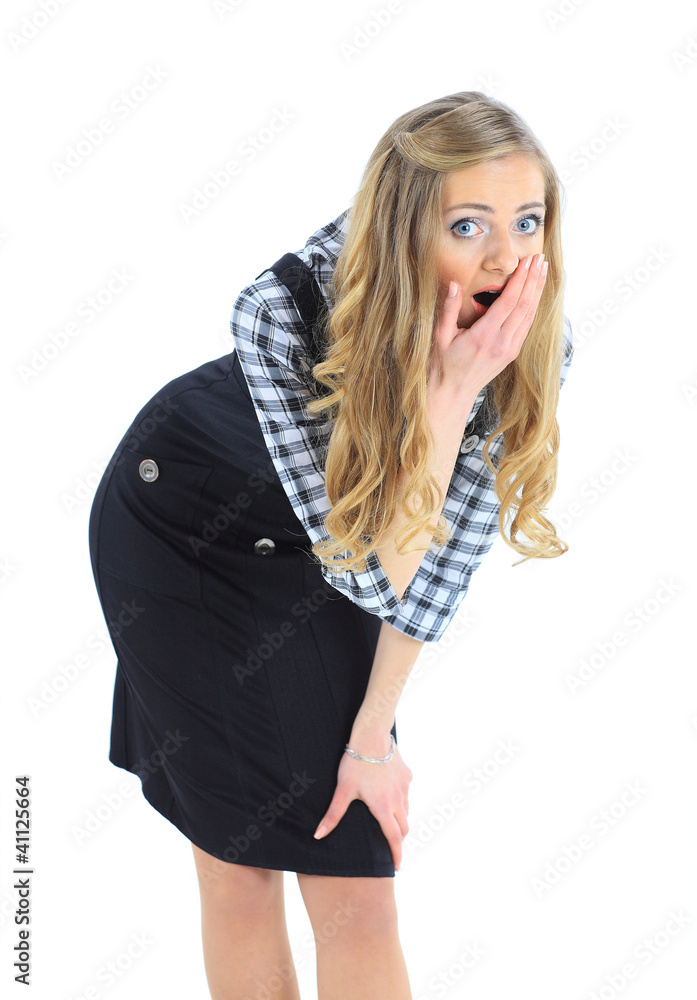 beautiful business woman on a white background beautiful business woman on a white background
