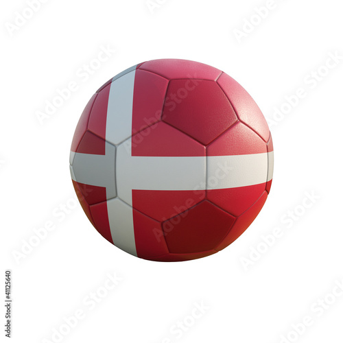 denmark soccer ball isolated on white