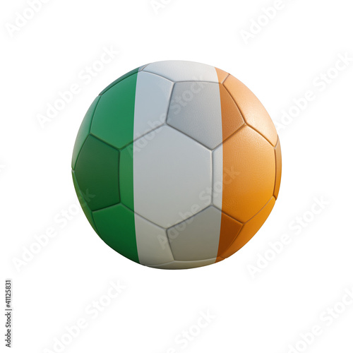 ireland soccer ball isolated on white