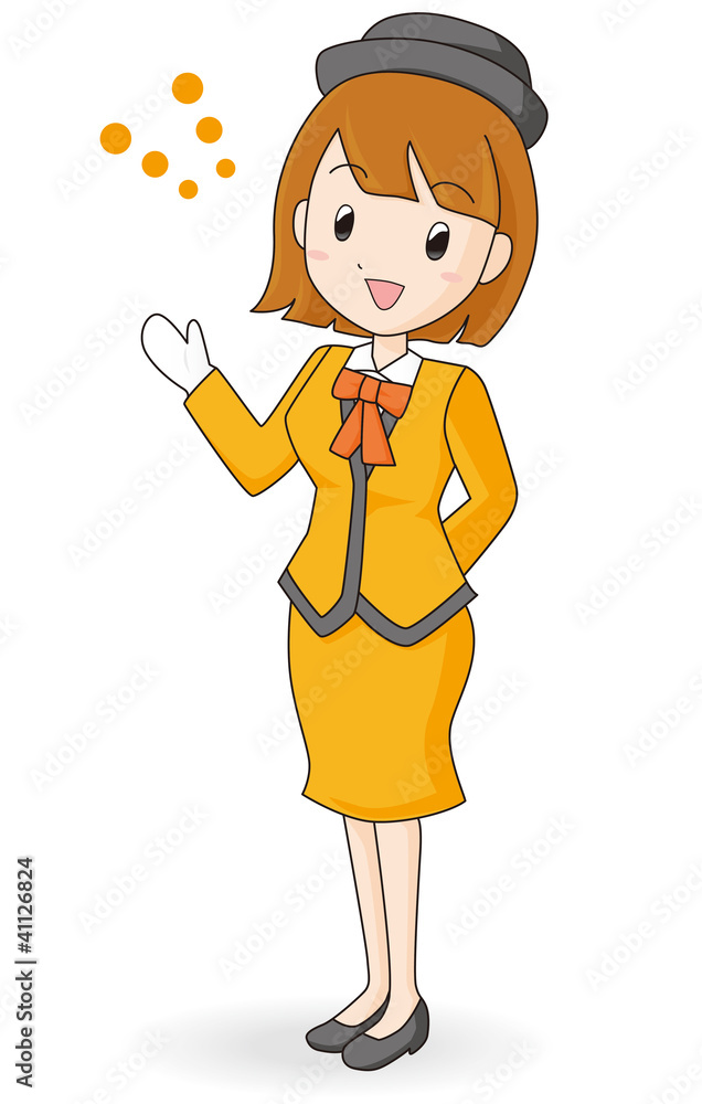 バスガイド 女性 紹介 イラスト 素材 ベクター Stock Vector Adobe Stock