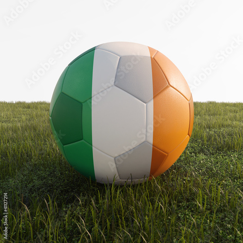 ireland soccer ball isolated on grass