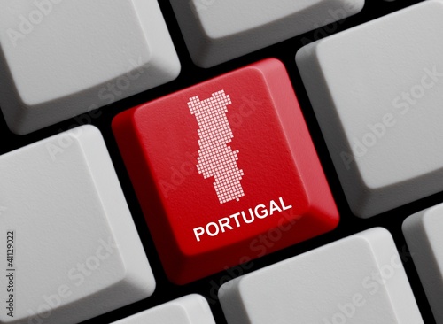 Portugal - Umriss auf Tastatur