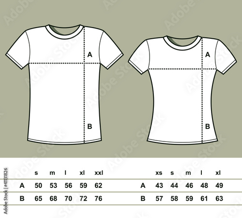 T-Shirt Sizes (men and women)