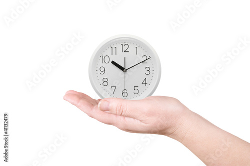 The clock on a palm