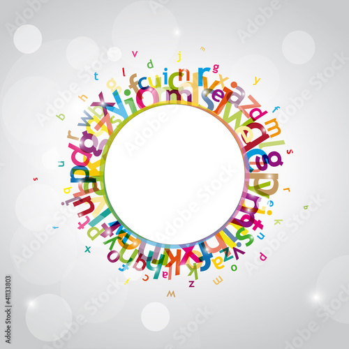 Alphabet rond blanc central