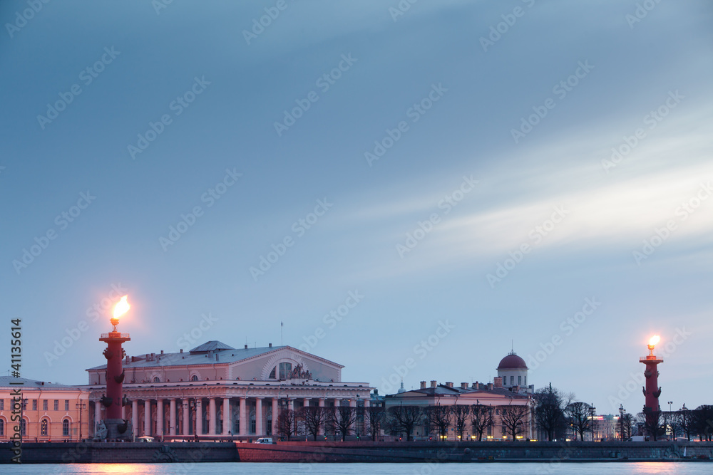 Rostral column in Saint-Petersburg. Russia.