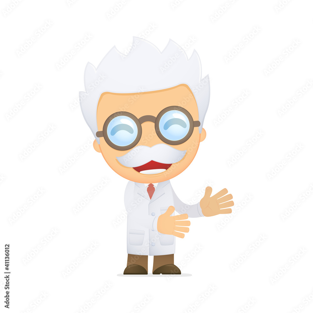 funny cartoon scientist