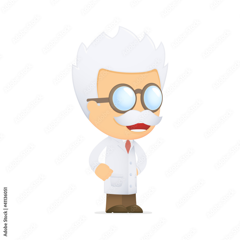 funny cartoon scientist