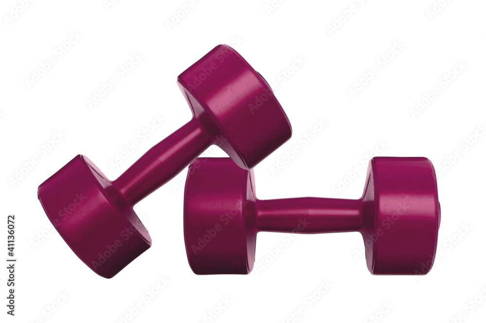 red dumbbells fitness isolated on white red dumbbells fitness isolated on white