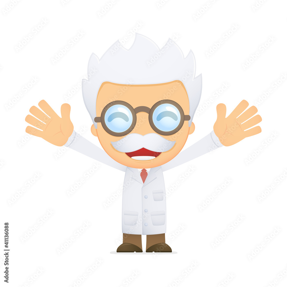 funny cartoon scientist