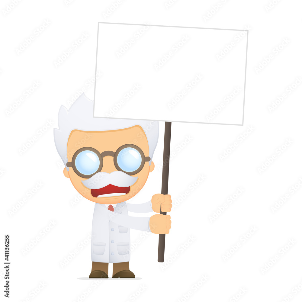 funny cartoon scientist
