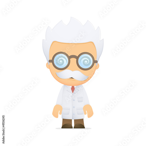 funny cartoon scientist