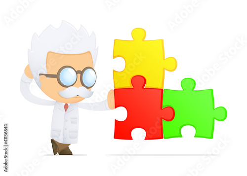 funny cartoon scientist