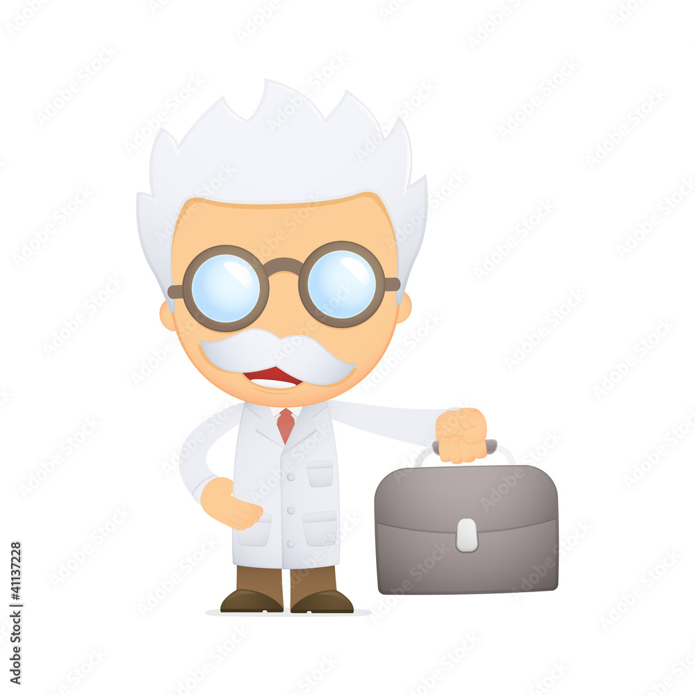 funny cartoon scientist