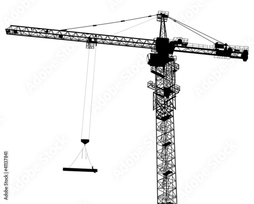 single isolated building crane