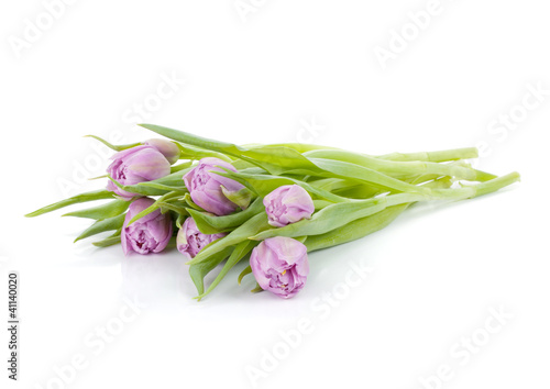 Lying pink tulips bouquet