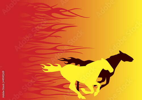 Running horses