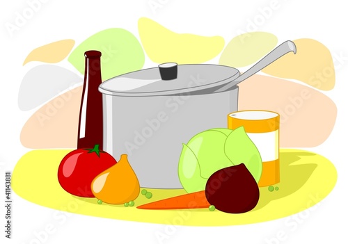 Légumes sur la cuisine