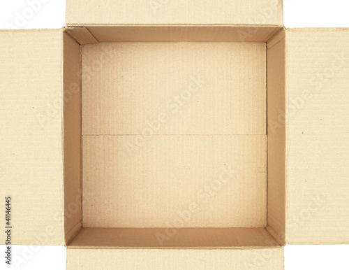 Top view of carton box isolated on white background © Winai Tepsuttinun