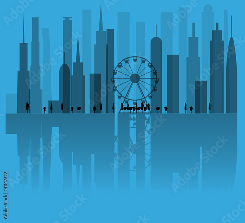 Città e ruota panoramica