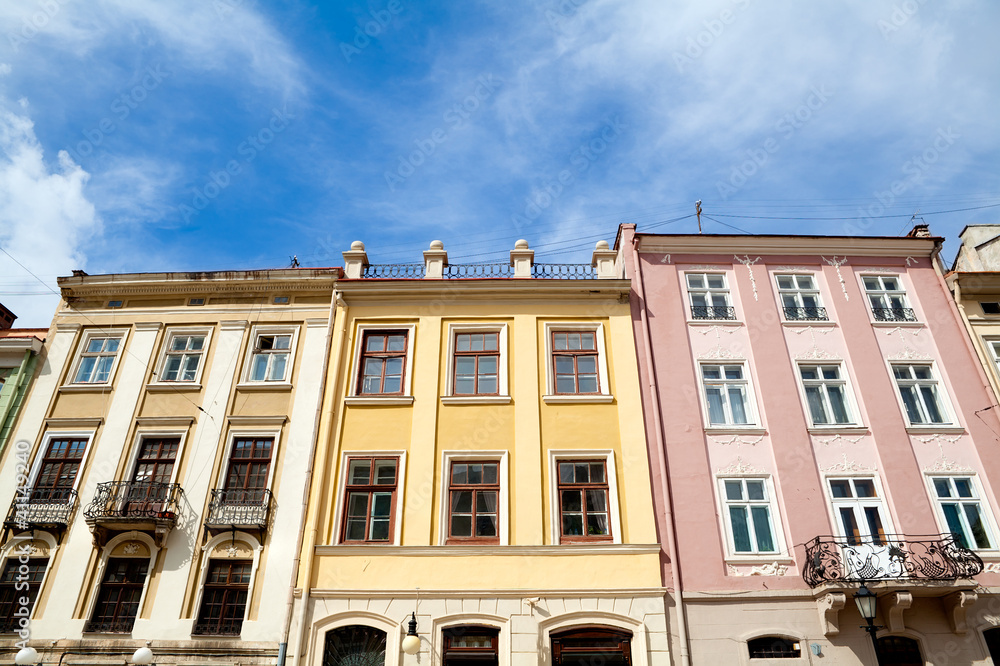 colorful buildings on Rynok Square in Lviv