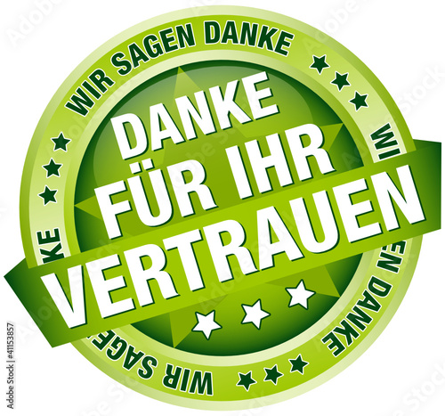 Button Banner "Danke für Ihr Vertrauen" grün