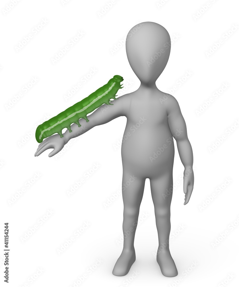 3d render of cartoon character with caterpillar 3d render of cartoon character with caterpillar