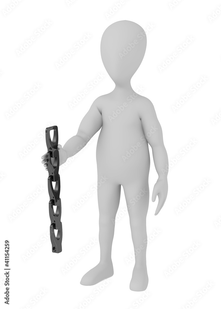 3d render of cartoon character with chain 3d render of cartoon character with chain